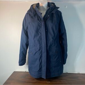 Hollister Heritage Col Larg Navy Blue Parka Coat  Hooded Fall Winter Jacket